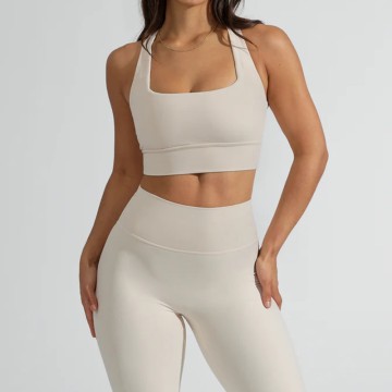 Long-line Cross Back Strappy Bra