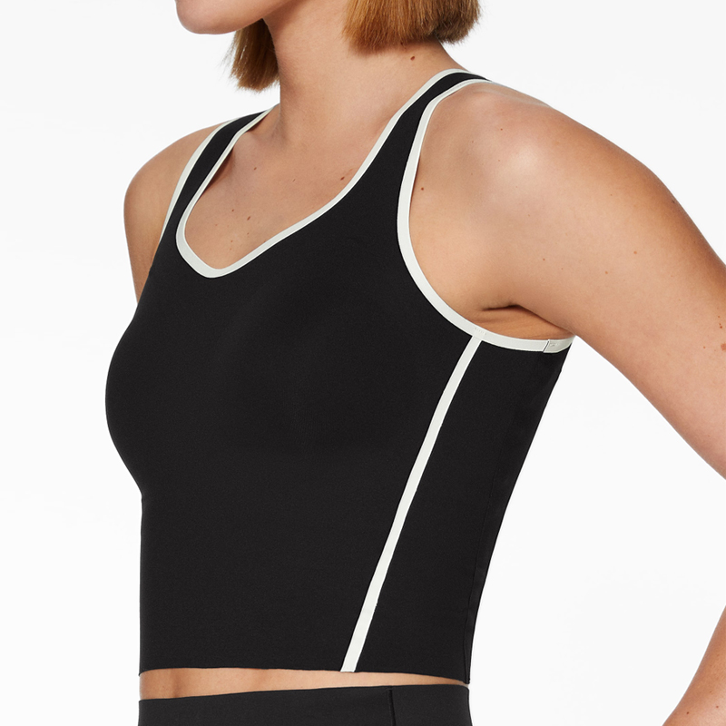 ባለቀለም የተከለለ ንድፍ የሴቶች ታንክ ቁንጮዎች